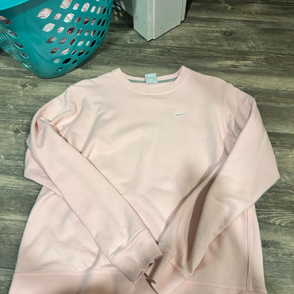 Nike Women's Light Pink Crew Neck Sweater